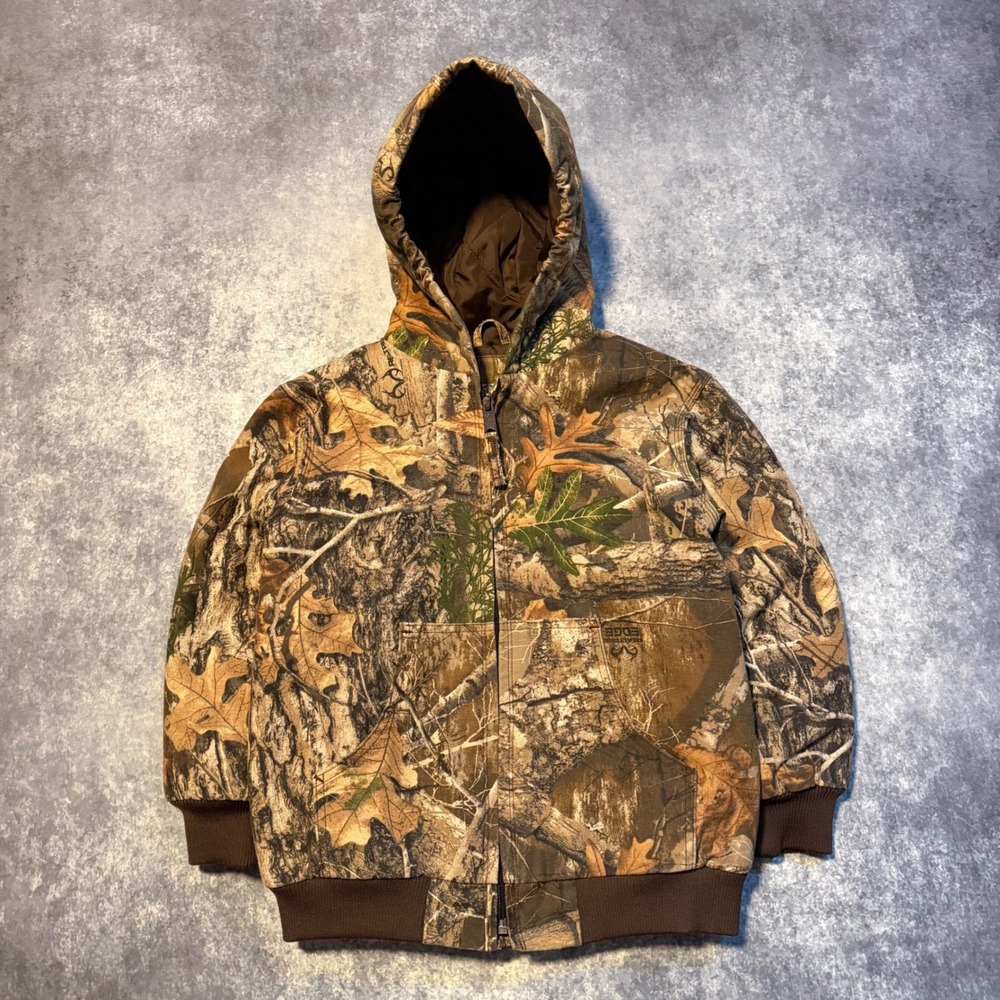 Blue Mountain‎ Kids Realtree Edge Camo Hooded Jacket Size Medium Brown Insulated